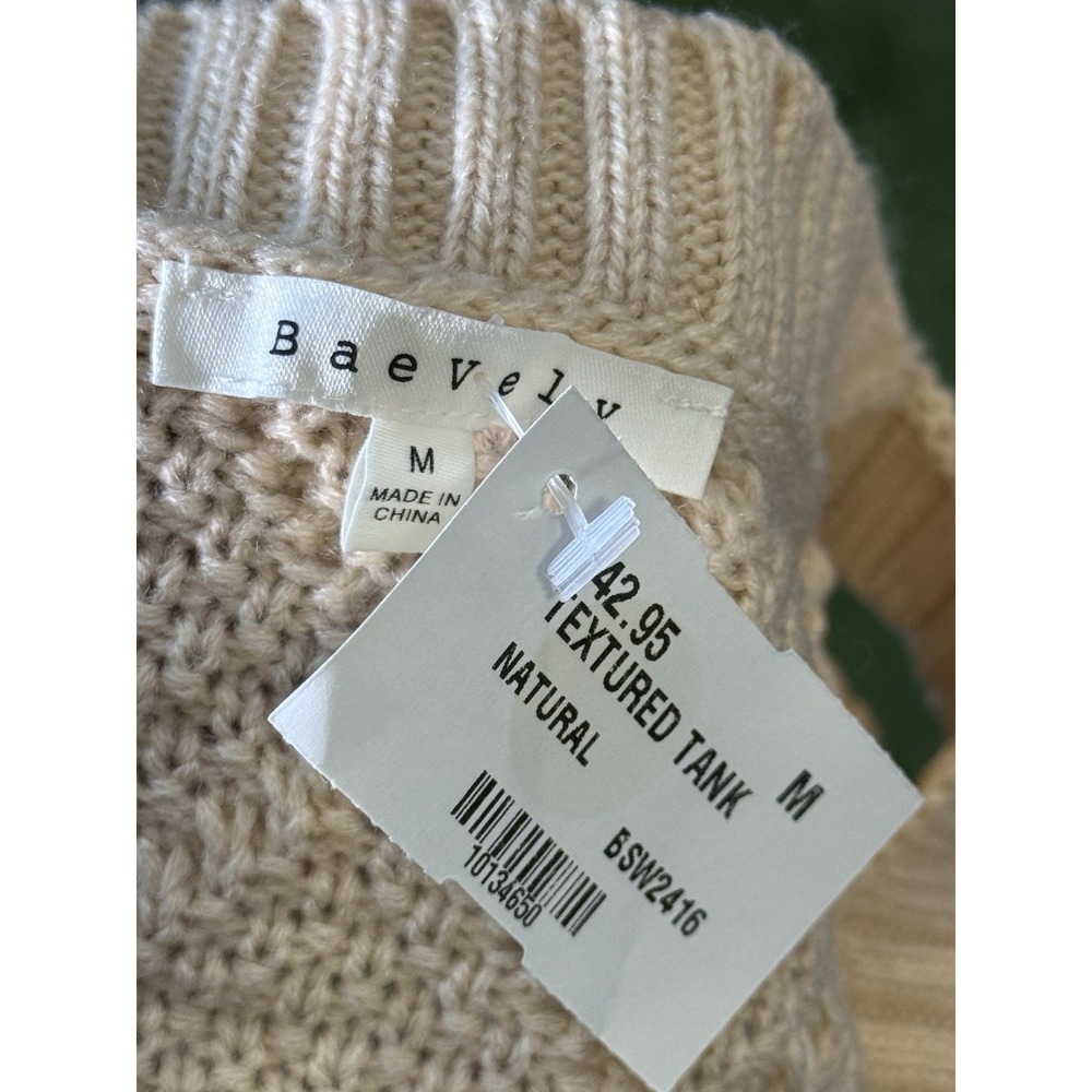 Womens Knit Set Medium Tan Neutral Two‎ Piece Crop Top Flare Pants NWT Baevely - Picture 6 of 12
